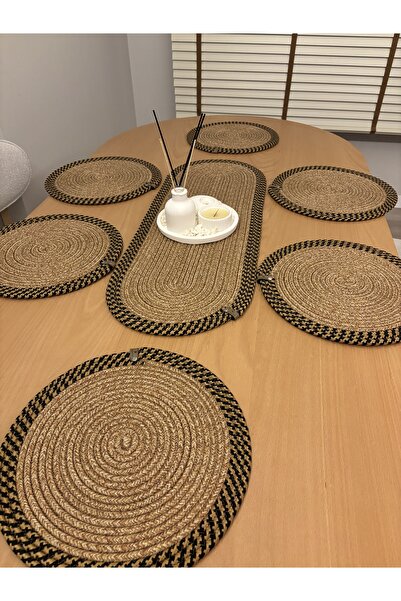 MaVaux Herakles 6-Piece Placemat+Runner Set 33 cm - American Service Wicker