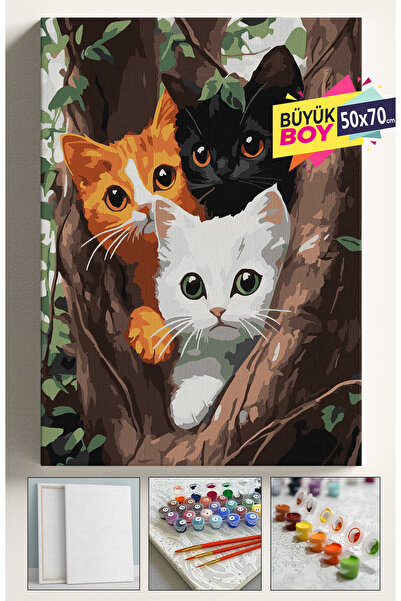 Genel Markalar Sayılarla Boyama Seti Numaralı Tuval Fırça Boya Dahil Kasnaklı...