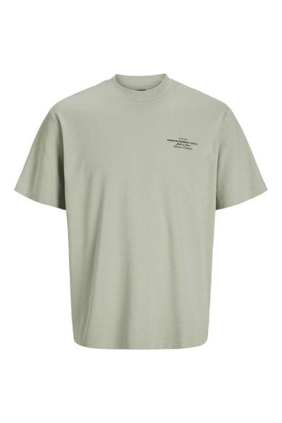 Jack & Jones Ανδρικό μπλουζάκι Green2 Jprblachad Branding Ss Crew Neck Tee Sn 12259357-Aquagray