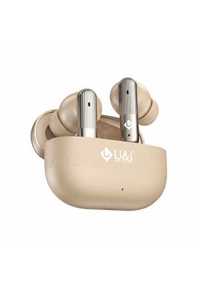 U & I Born To Win سماعات أذن لاسلكية بلوتوث أنيقة باللون الكريمي والكروم للنساء