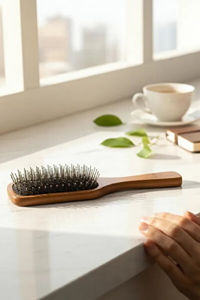 ilaslan international Natural Wooden Hair Brush Reduces Breakage, Prevents Hair Tangles, Massage Effective Comb