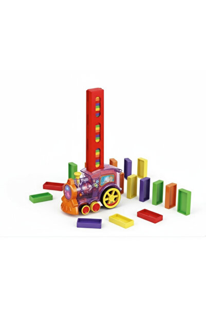 TSUMAB مجموعة ألعاب قطار الدومينو - قطار دومينو أوتوماتيكي مع أضواء وموسيقى