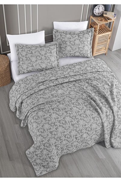 Monolisse Kael Jacquard Bedspread Set Double Size Gray 230X240 cm