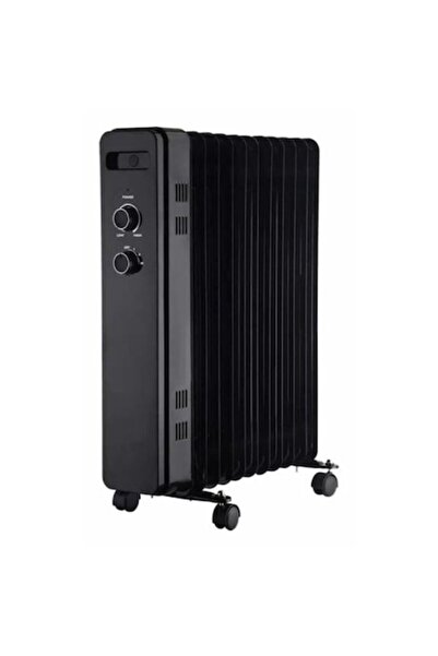 Rovitech Oil-filled electric radiator, 2500W, 11 elements, adjustable thermostat, overheat protection, black