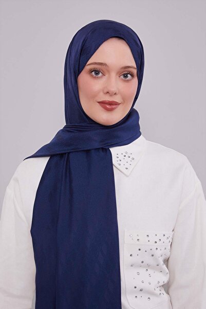 Levidor Lacivert Örgü Desen Jakar Şal