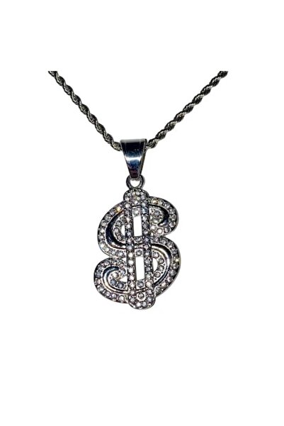 OEM Colier cu pandantiv cu semnul dolarului - Unisex, 22 inch (55 cm), oțel i...