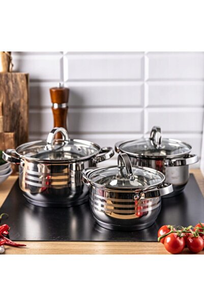 Klausberg Stainless steel pot set, with lid, 16/18/20cm, 3 pieces,