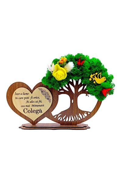 OEM Decorațiune în formă de inimă si copacul Vieții cu licheni,pentru colega-...
