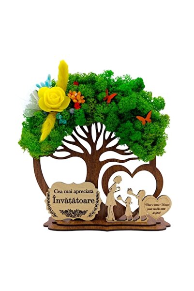 OEM Decorative wooden tree with stabilized moss for Teacher – Personalized gift 20 cm