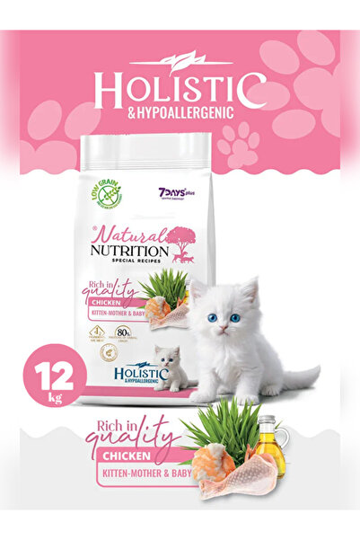 Natural Nutrition PREMIUM Tavuklu Kuru Yavru Kedi Maması 12 kg Kitten-Mother-...