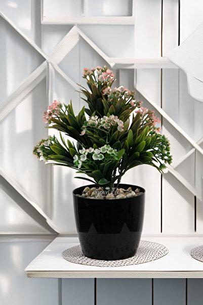 Yapay Çiçek Deposu نبات الغار الصناعي أزرق بلون الكوبالت آيدا أسود وردي 28 سم