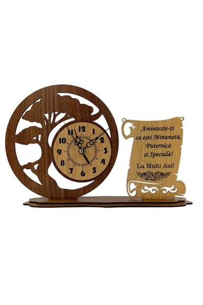 OEM Bonsai Wooden Decorative Clock for Wife/Women's Day - "Remember You're..." - 30x20 cm, Personalized