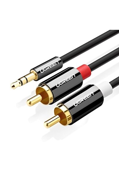 Ugreen Cablu audio AV116, 3,5 mm mascul la 2x RCA mascul, 3 m, negru