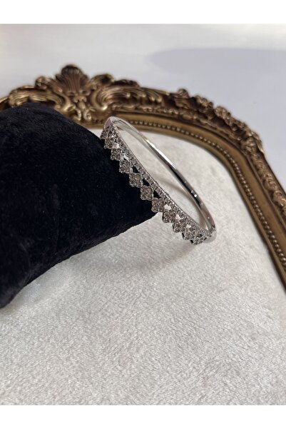 MODA Silver yonca detay kelepçe