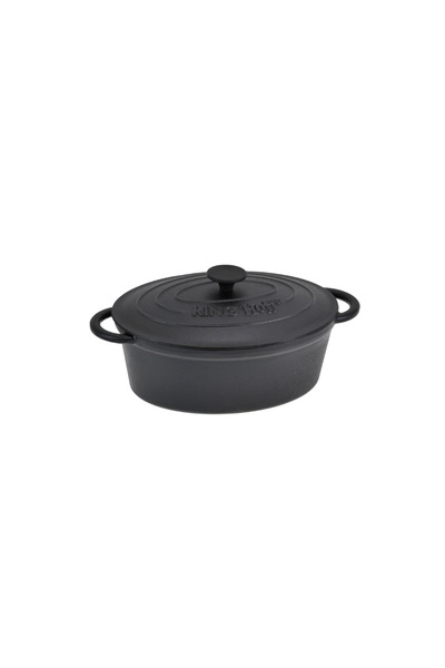 Kinghoff Saucepan, cast iron pot with lid, 33x26x11.5 cm, 6.2 liters, black,
