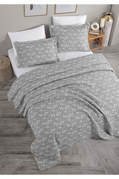 Monolisse Lua Jacquard Bedspread Set Double Size Gray 230X240 cm