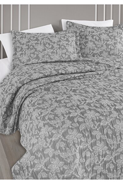 Monolisse Kael Jacquard Bedspread Set Double Size Gray 230X240 cm