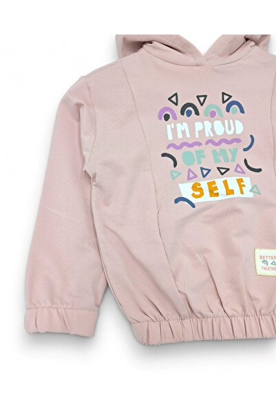 VOY KİDS Girl's 6-7-8-9-10 Years Old Hoodie Transitional Sports Tracksuit Set / Bottom and Top Set