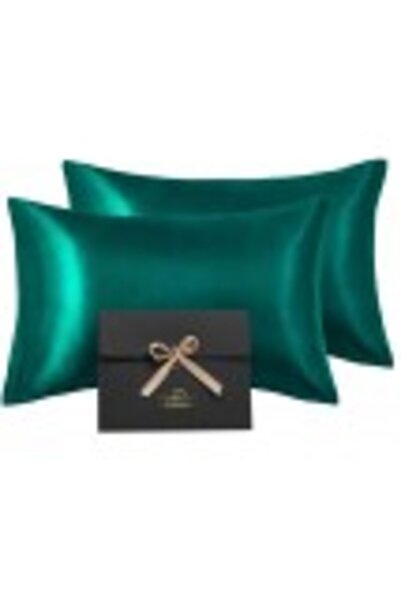 Casa de bumbac Satin pillowcase for face and hair, Casa de Bumbac, set of 2, green