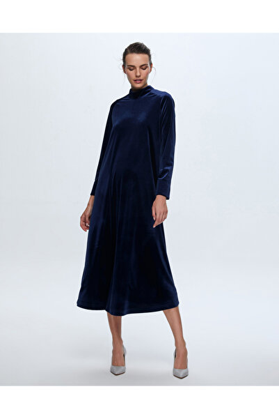 MISS DALIDA T24K-4003 Uzun Kadife Elbise PETROL