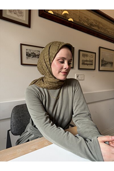 CUOCA LOUNGE Bloom Desen Haki %100 Cotton Eşarp