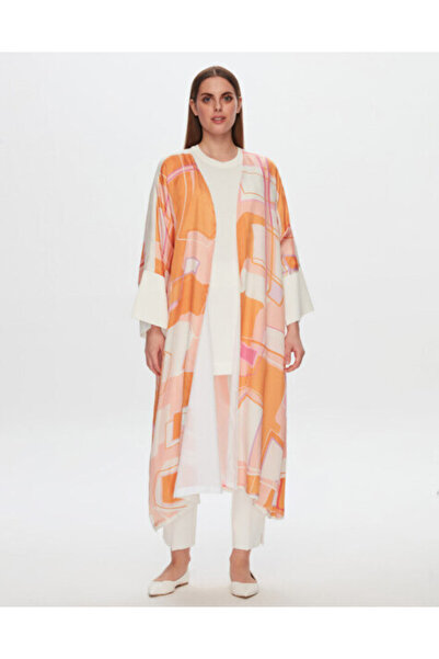 MISS DALIDA T24Y-8033 Desenli Kaftan Ceket ORANGE