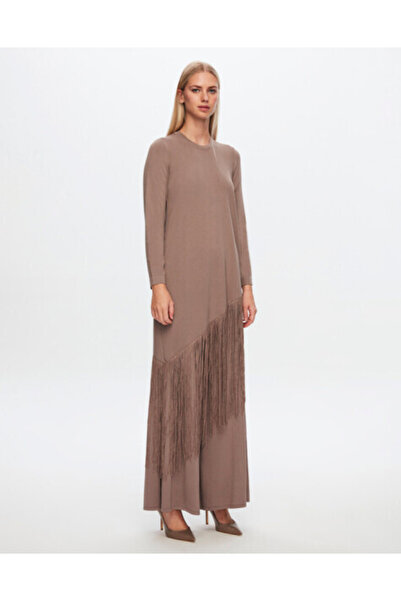 MISS DALIDA T24Y-7007 Örgü Teknikli Bol Paça Pantolon 002-MİNK