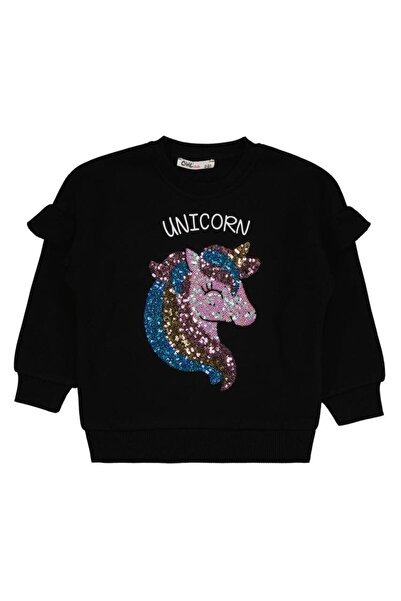 Civil Girls Unicorn Nakışlı 2-5 Yaş Sweatshirt - Siyah5-6 Yaş