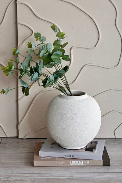 Shura Homeware Minimalist Modern El Yapımı Seramik Vazo Dekoratif Ev Aksesuar...