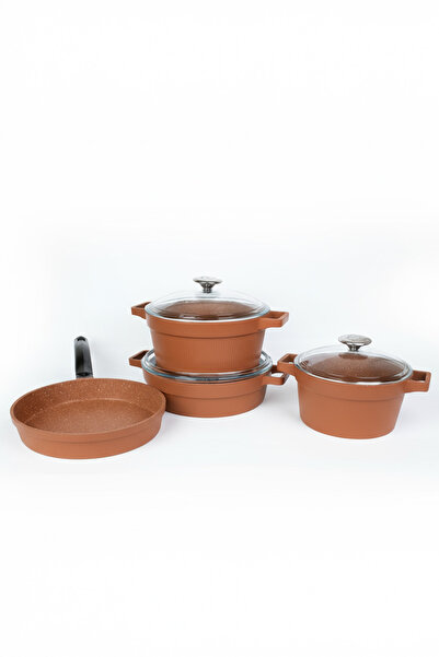 Masterchef DÖKÜM 7 PARÇA SET ÇİZGİLİ TENCERE