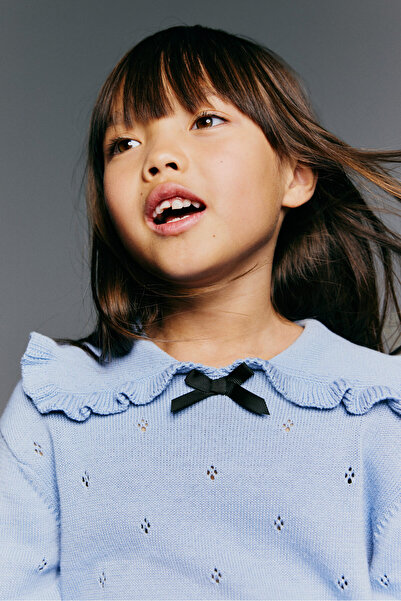 H&M 2 Parçalı Delik Desenli Triko Set