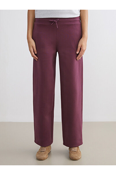 LC Waikiki Lcw Vision Plum Women's Thick Sweatpants with Elastic Waist