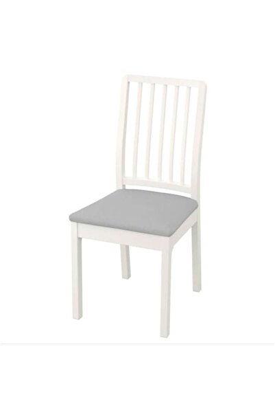 OEM Scaun din lemn masiv, alb, șezut tapițat, 95 cm