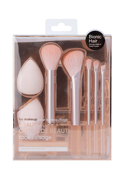 Miniso Bronz Renkli 7'li Makyaj Sünger ve Fırça Seti