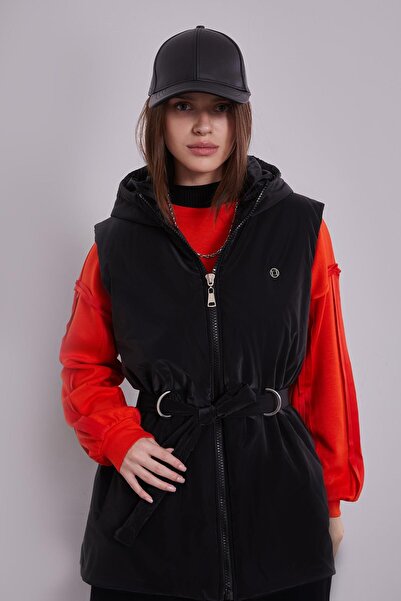 Levidor Black-Orange Vest Set Sweat Sports Set