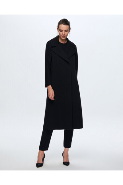 MISS DALIDA T24K-8003 Düz Renk Triko Manto BLACK