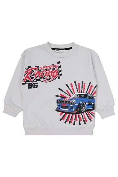 Civil Boys Racing Printed 2-5 Years Old Tracksuit Set - Gray 4-5 Years Old