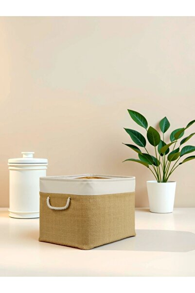 LUXWAY HOME Küçük Boy Jüt Dolap İçi Çamaşır Çocuk Odası Oyuncak Düzenleyici K...