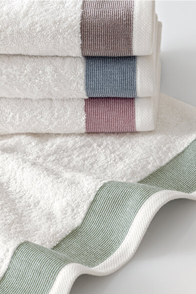 Yataş Kayla 4-Piece Hand / Face Towel Set - Ecru / Colored