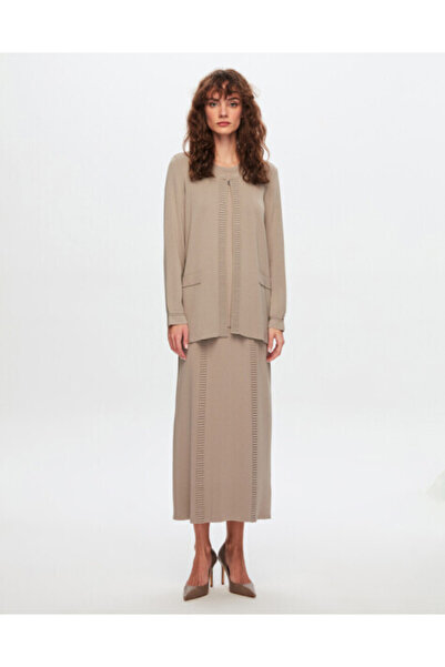 MISS DALIDA T24Y-2015 Örgü Teklikli Düz Renk Etek BLACK