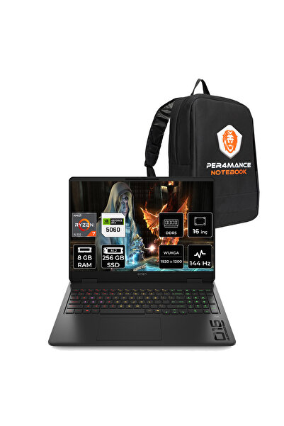 HP Omen16 Ryzen AI 7-350 8GB 256GB SSD RTX5060/8GB 16" FHD+ 144Hz FDOS Gaming...