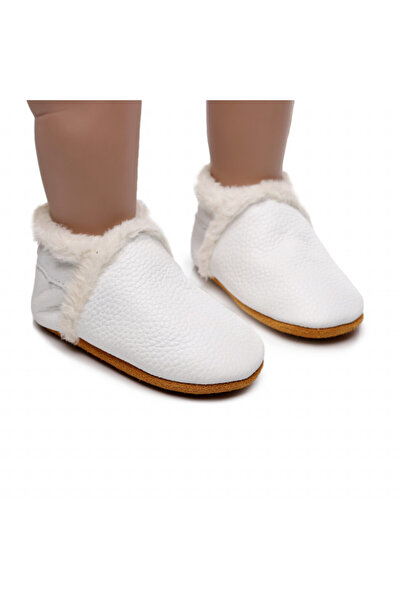 BebeNou Pantofi albi cu căptușeală din fleece pentru fete - Lulu LIXH00269-1-c1