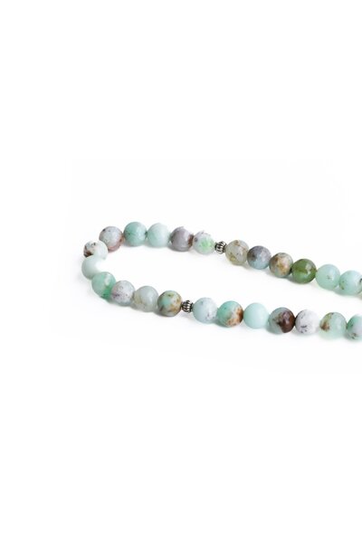 Zeynep Büyükbay Chrysoprase Natural Stone Prayer Beads 33 Pieces
