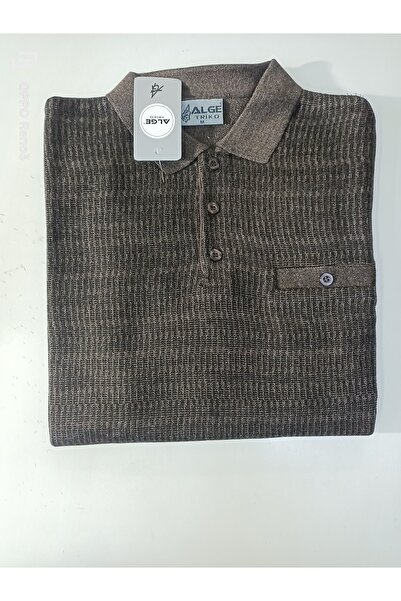 ALGE TRİKO вълнен пуловер с яка и джобове