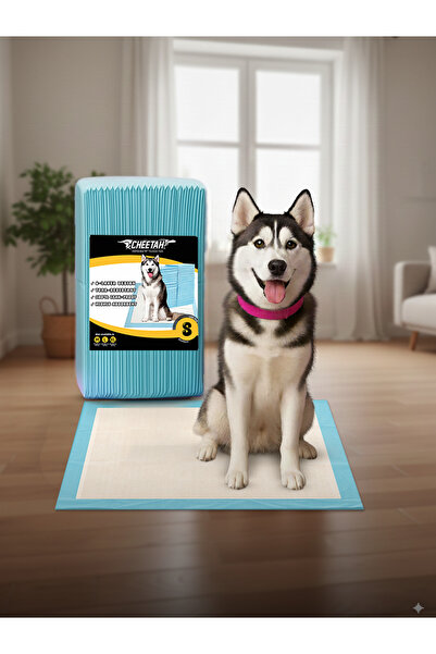 cheetah وسادات تدريب الحيوانات الأليفة للاستخدام مرة واحدة، 6 طبقات، لون أزرق، مقاس صغير 35×45 سم، 100 قطعة