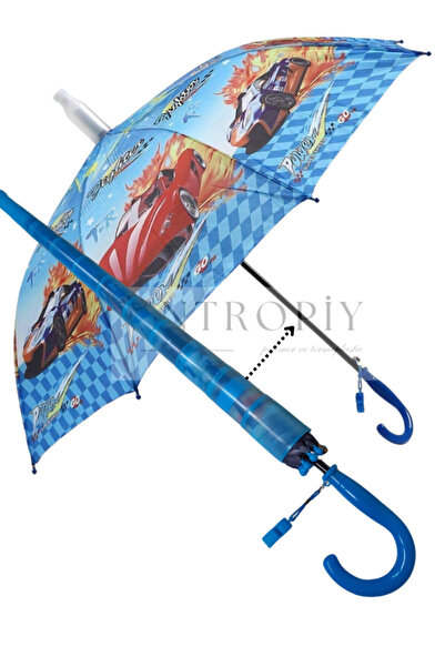 entropiy 1.KALİTE Erkek Çocuk YAGMUR SEMSIYESİ Desenli Düdüklü Otomatik PVC K...