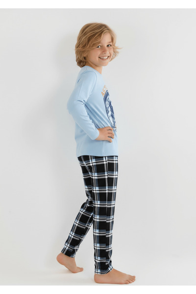 vitmo Erkek Çocuk Uzun Kollu %100 Pamuklu Pijama Takımı Astro Pilot