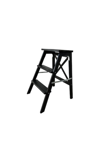 OEM Scară cu 3 trepte, negru mat, 63 cm