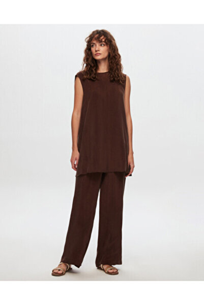 MISS DALIDA T24Y-7004 Bol Paça Keten Pantolon CACAO