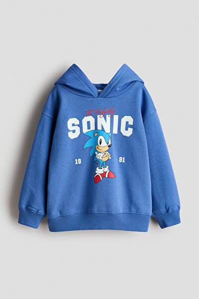 H&M Baskı Motifli ve Kapüşonlu Üst